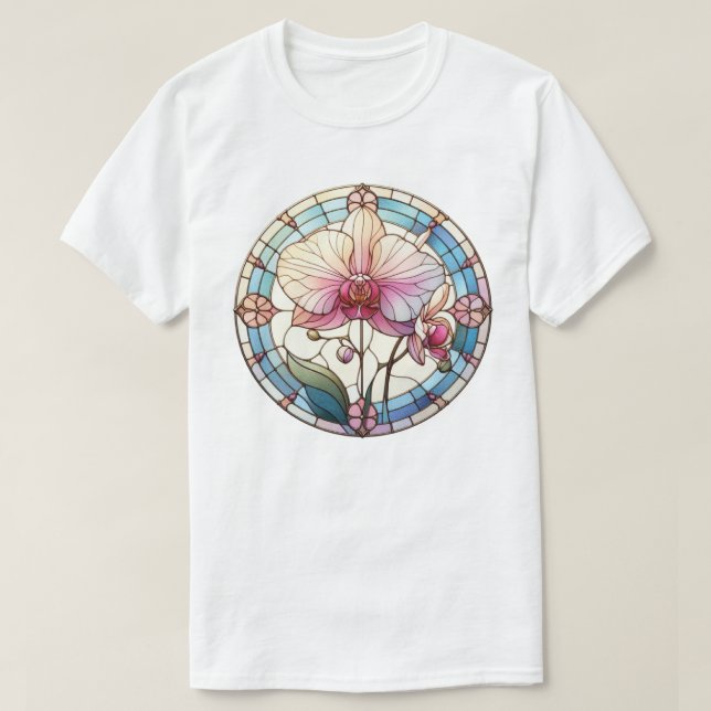 Orchid gesteinigtes Glas Art T-Shirt (Design vorne)