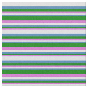 Orchid, Green, Blue und Lavendel Lines Stoff