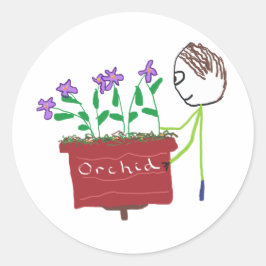 Orchid Growing Runder Aufkleber
