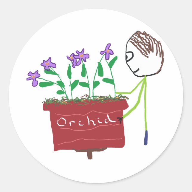 Orchid Growing Runder Aufkleber (Vorderseite)