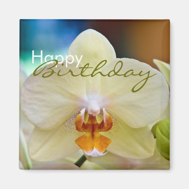 Orchid - Happy Birthday Magnet (Vorne)
