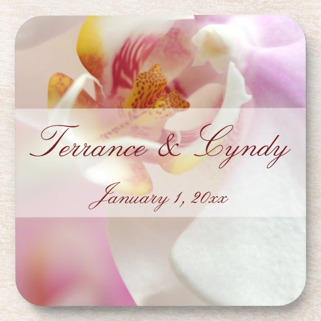 Orchid Heart Getränkeuntersetzer (Vorderseite)