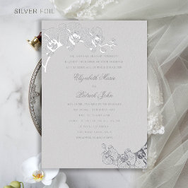 Orchid Heirloom Ivory Classic feierliche Hochzeit Folieneinladung