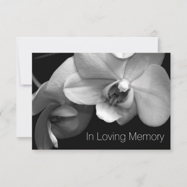 Orchid in Love Memory 1 Feier des Lebens Einladung (Vorderseite)