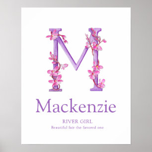 Orchid Letter M Mackenzie individuelle Name Poster