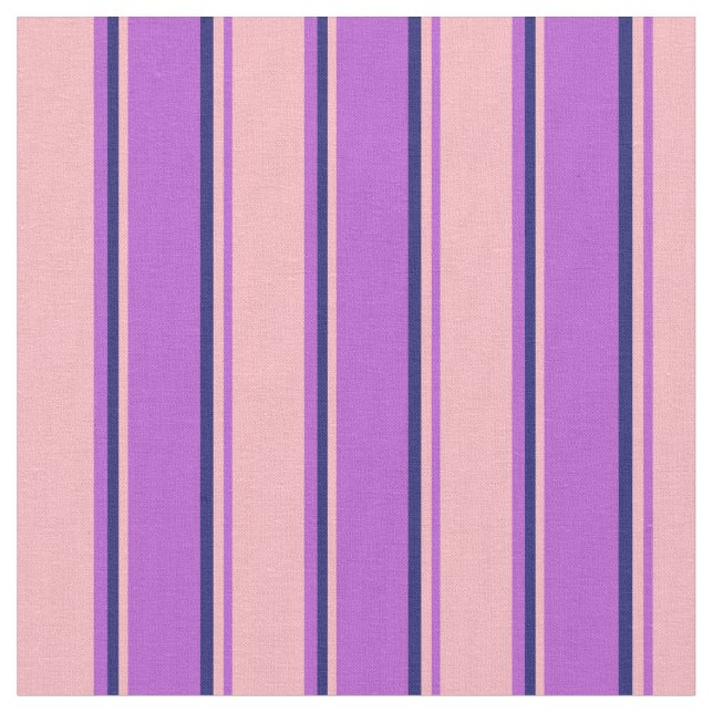 Orchid, Light Pink und Midnight Blue Muster Stoff (Nahaufnahme)