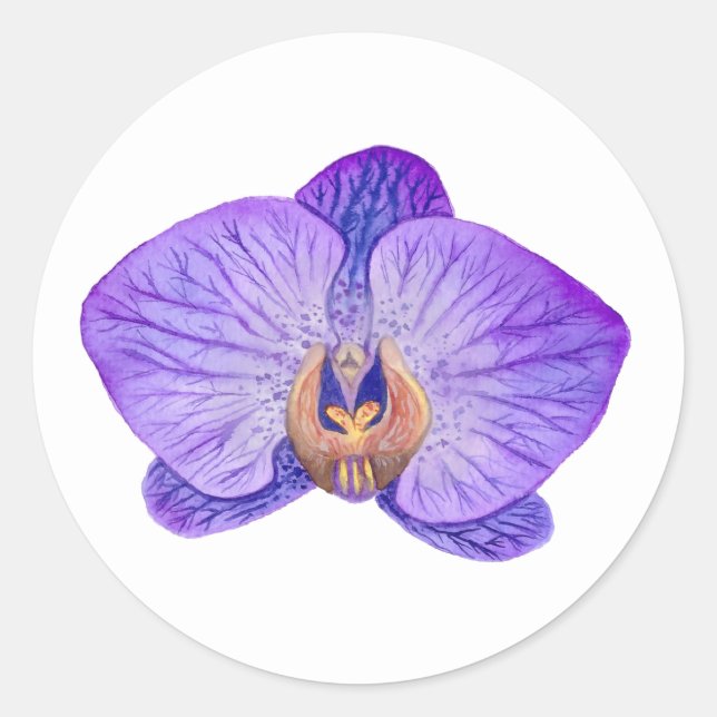 Orchid Lila Classic Round Aufkleber (Vorderseite)