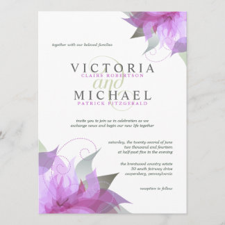 Orchid Lila Floral Wedding Einladungen