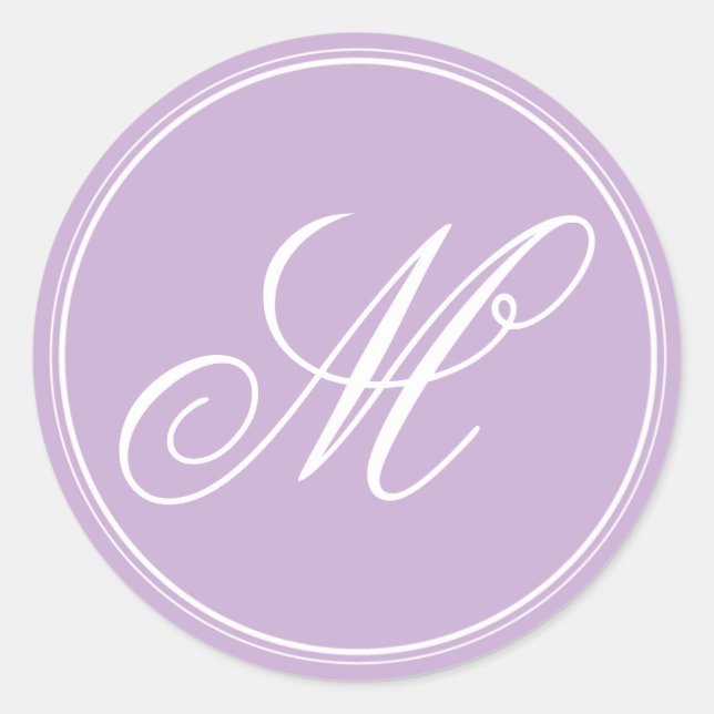 Orchid Lila Monogram Stickers (Vorderseite)