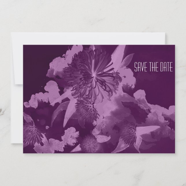 Orchid Lila Wedding Save the Date Einladungen (Vorderseite)