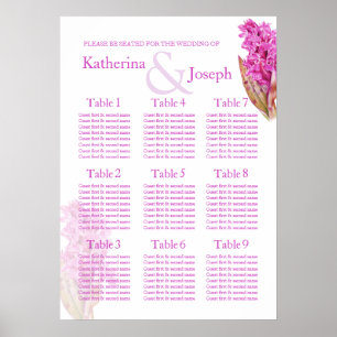 Orchid lila Wedding Table Planner 1-9 Poster