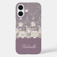 Orchid Lila White Lace Floral