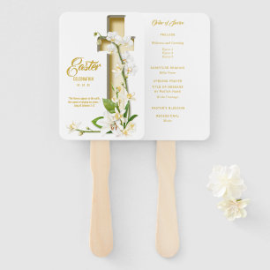 Orchid Lily Scripture Verse Hand Fan Fächer