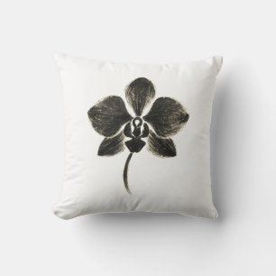 Orchid Line Zeichn - Blumendesign auf Kissen