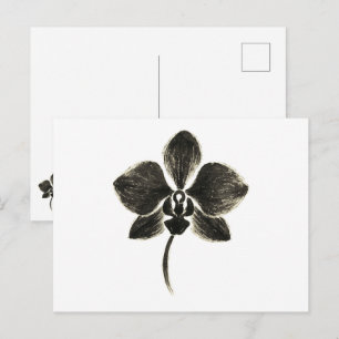 Orchid Line Zeichnend - Botanische Postkarte