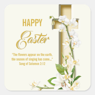 Orchid Living Spring Oster Quadratischer Aufkleber