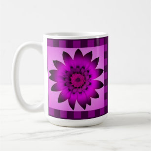 Orchid Magenta Daisy Blume, Muster Streifen - Tass Kaffeetasse