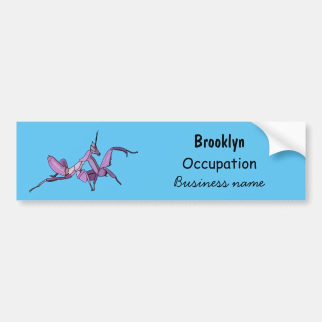 Orchid mantis Cartoon Illustration Autoaufkleber (Vorne)