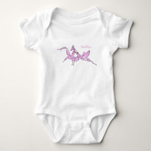 Orchid mantis Cartoon Illustration Baby Strampler