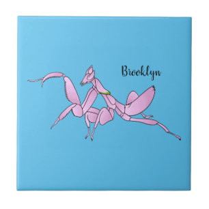 Orchid mantis Cartoon Illustration Fliese