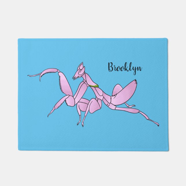 Orchid mantis Cartoon Illustration Fußmatte (Vorderseite)