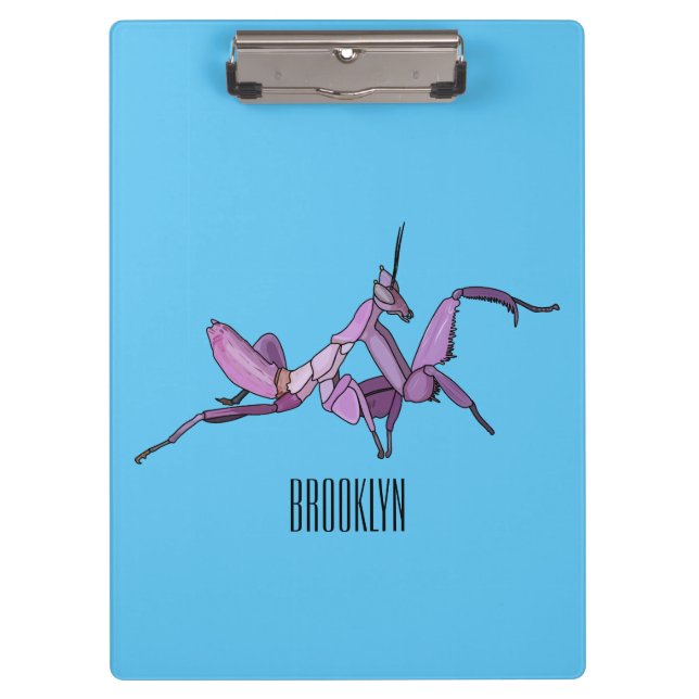 Orchid mantis Cartoon Illustration Klemmbrett (Vorderseite)