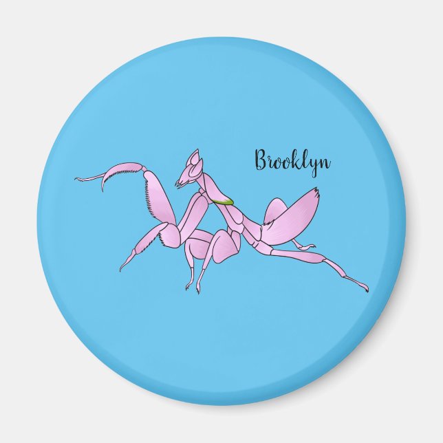 Orchid mantis Cartoon Illustration Magnet (Vorne)
