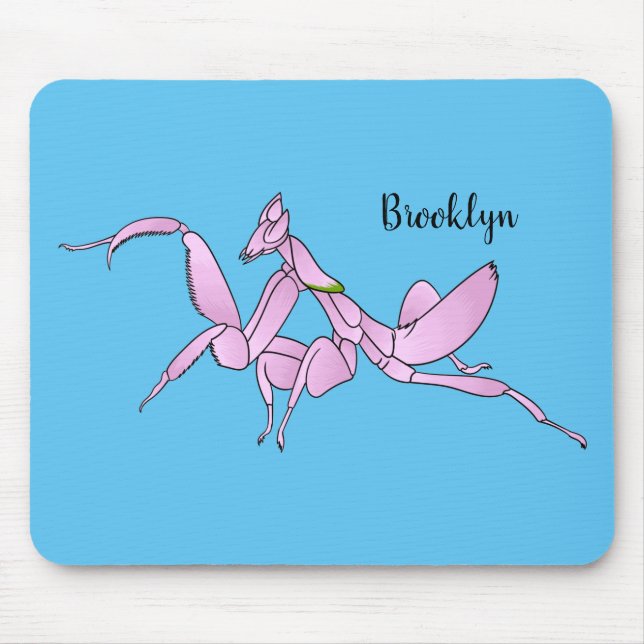 Orchid mantis Cartoon Illustration Mousepad (Vorne)