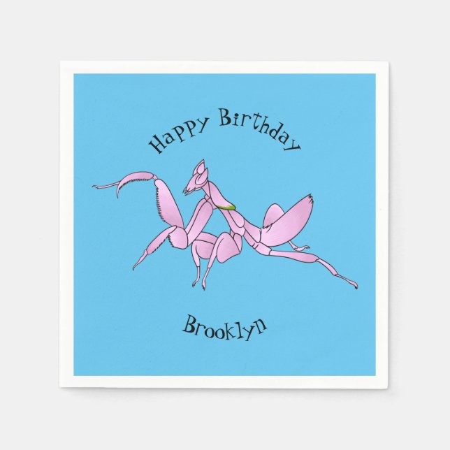 Orchid mantis Cartoon Illustration Serviette (Vorderseite)
