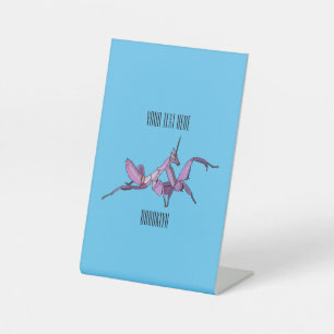 Orchid mantis Cartoon Illustration Sockelschild