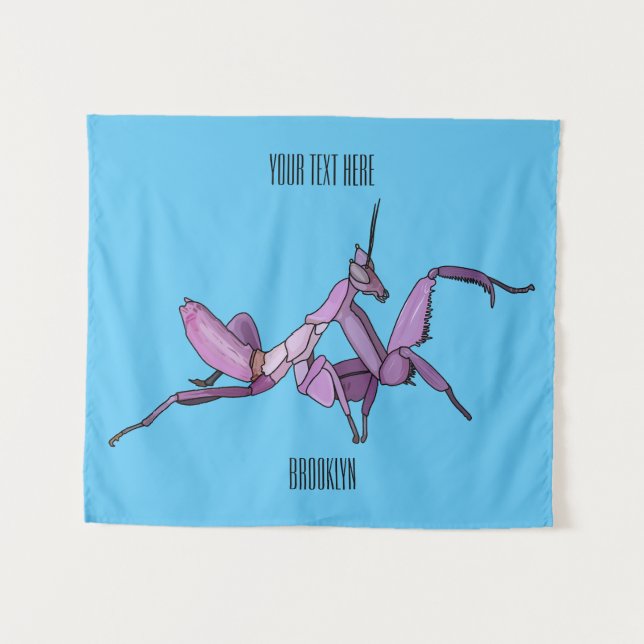 Orchid mantis Cartoon Illustration Wandteppich (Vorderseite (Horizontal))