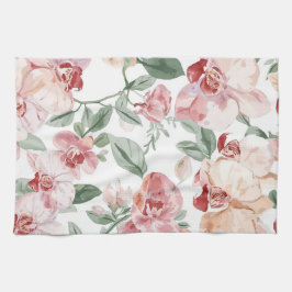 Orchid Meadow Watercolor Floral Blushing Botanical Geschirrtuch