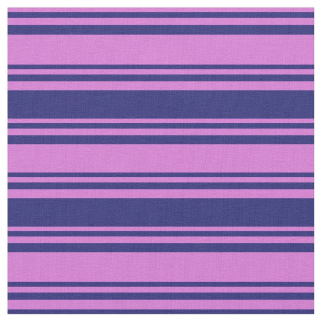 Orchid & Midnight Blue Cfarbene Lines Stoff (Nahaufnahme)