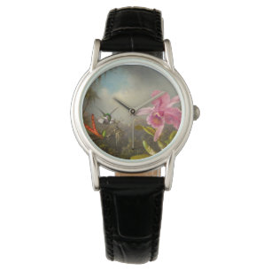 Orchid mit zwei Hummingbirds Heade Armbanduhr