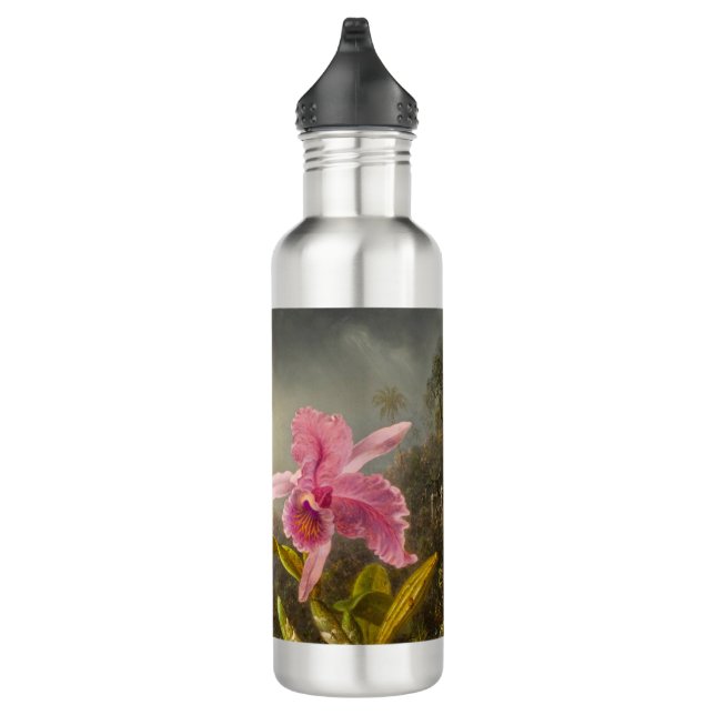 Orchid mit zwei Hummingbirds Heade Edelstahlflasche (Rechts)