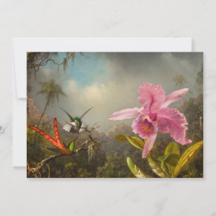Orchid mit zwei Hummingbirds Heade Einladung