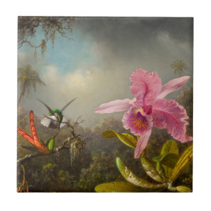 Orchid mit zwei Hummingbirds Heade Fliese