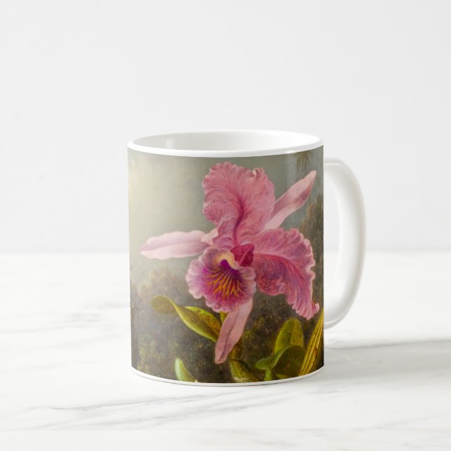 Orchid mit zwei Hummingbirds Heade Kaffeetasse (VorderseiteRechts)