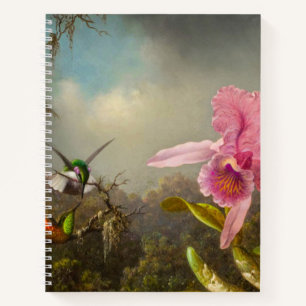 Orchid mit zwei Hummingbirds Heade Notizbuch