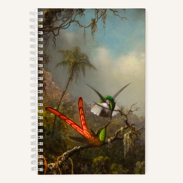 Orchid mit zwei Hummingbirds Heade Notizbuch (Vorderseite)