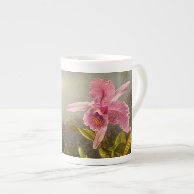 Orchid mit zwei Hummingbirds Heade Prozellantasse (Vorderseite Rechts)