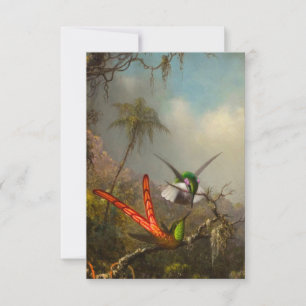 Orchid mit zwei Hummingbirds Heade RSVP Karte