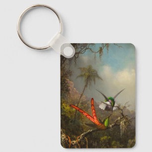 Orchid mit zwei Hummingbirds Heade Schlüsselanhänger