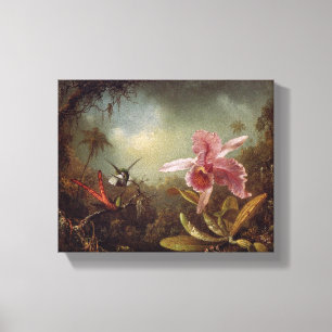 Orchid mit zwei Hummingvögeln von Martin Heade Leinwanddruck