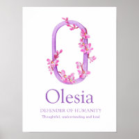 Orchid Monogramm Buchstabe O Olesia