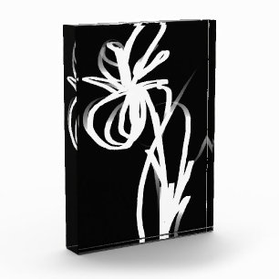 Orchid Noir: Abstrakt Schwarz & Weiß Fotoblock