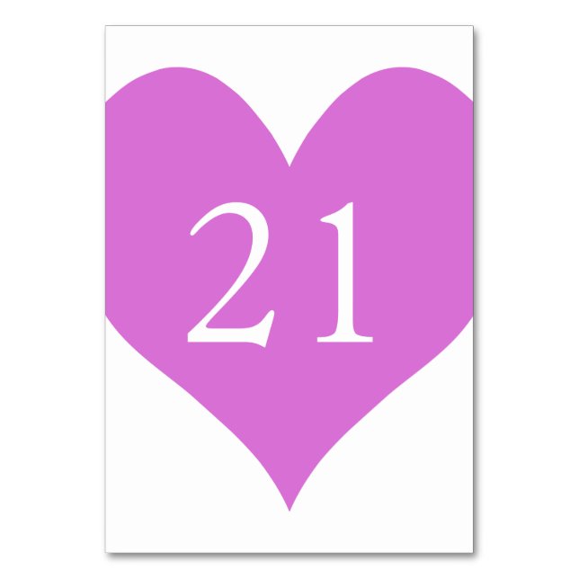 Orchid Numbered Heart Tischnummer (Vorderseite)