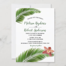 Orchid & Palmblättrige Hochzeitsinspekte mit tropi