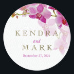 Orchid Paradise Wedding Stickers<br><div class="desc">Orchid Paradise Floral Wedding Stickers Dies koordiniert mit unserer Orchid Paradise Wedding Collection. Zusätzliche Aufkleber-Designs sind auf Metro-Event.com und MetroEvents auf Zazzle erhältlich.</div>