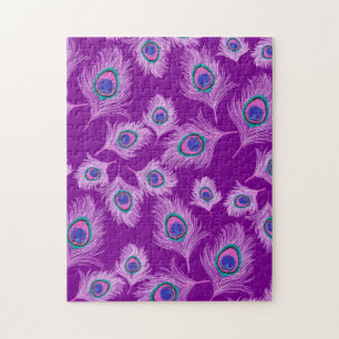 Orchid Peacock Feathers on Amethyst Lila Puzzle